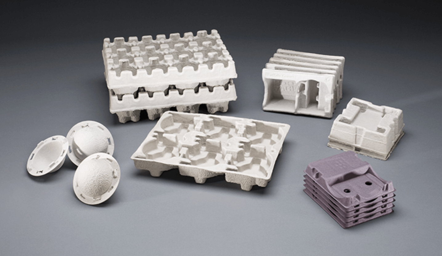 100% Recyblced Molded Fiber Packaging by Molded Fiber Technology (MFT)