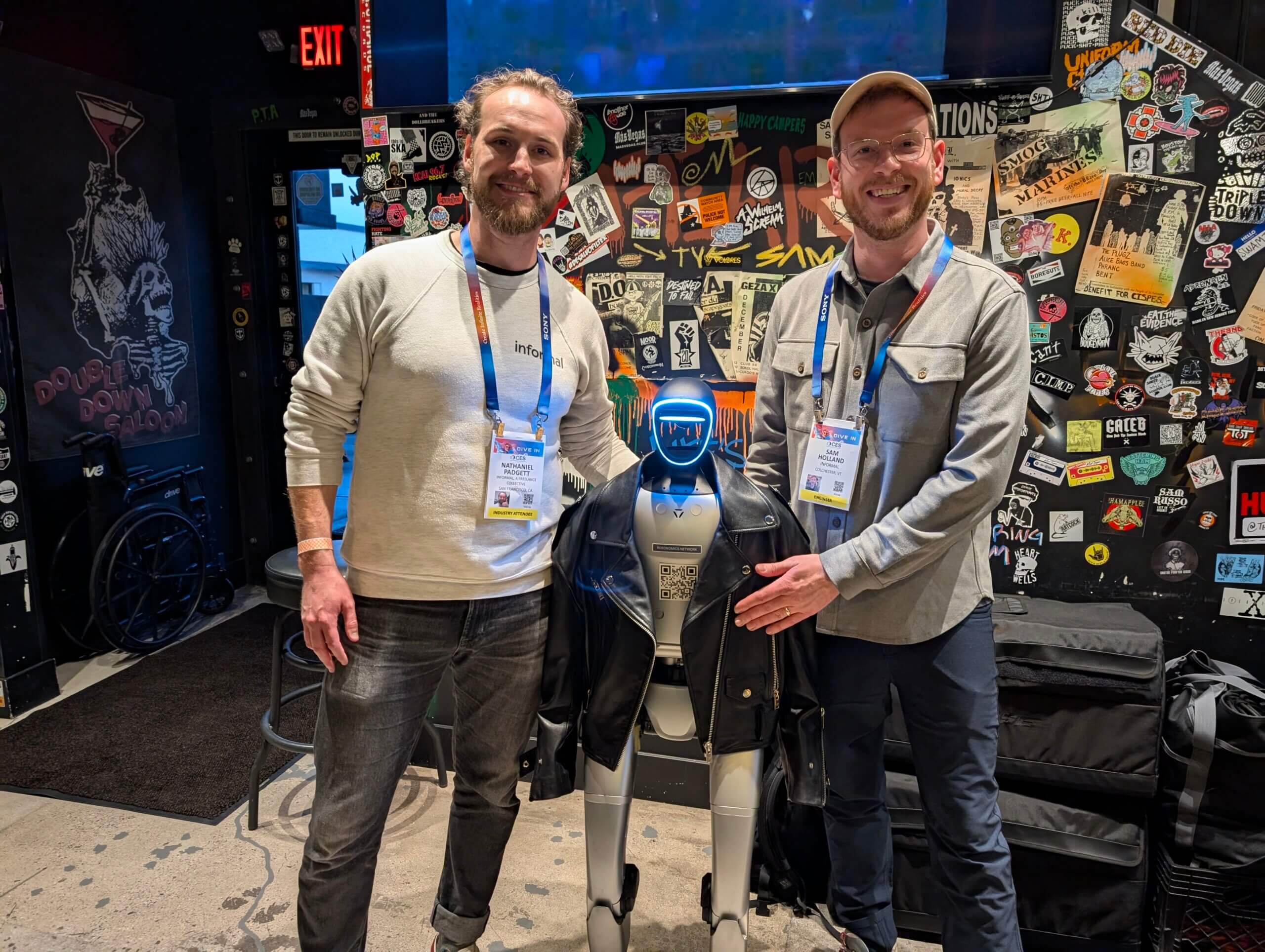 informal cofounders Nate Padgett and Sam Holland at their Hardware Happy Hour part at CES 2026