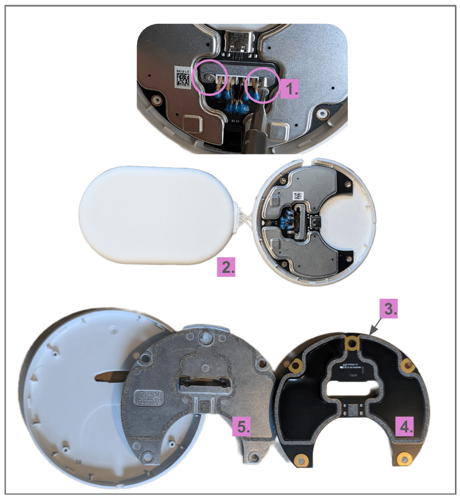 Google Pixel Stand charger assembly removed